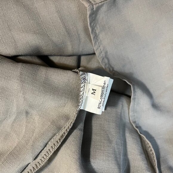 Men's Lace Up Shirt - Loose Fit - Size M - Cotton Linen - Picture 7 of 8